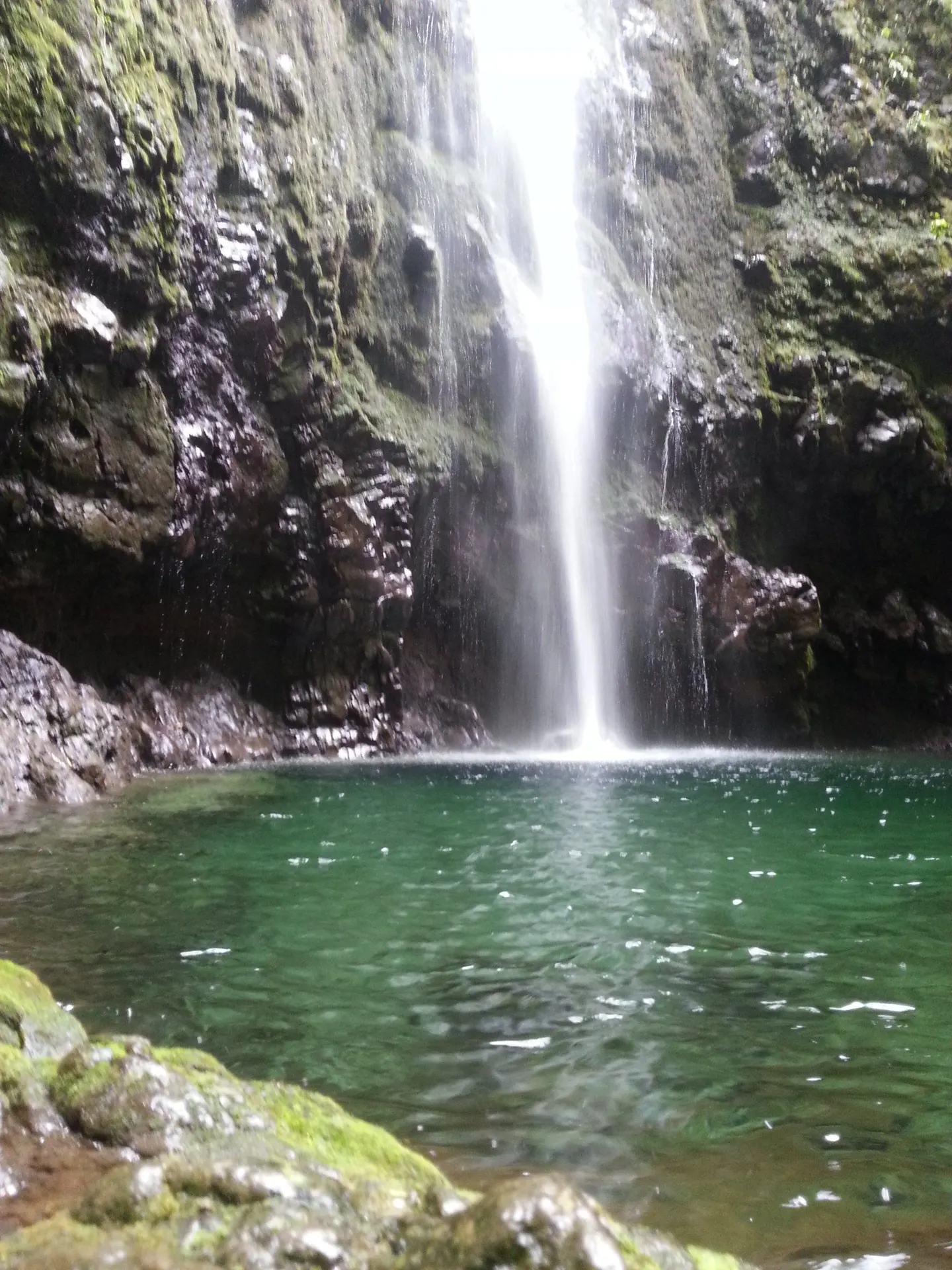 A waterfall at the end of the levada